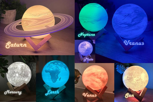 Planet Lamps | LED Lights , Remote, 16 Color Variations | Real Data from NASA